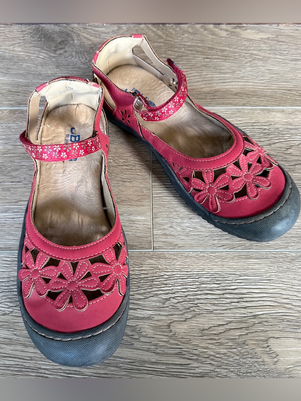 JBU by Jambu Women's Red Floral Cutout Mary Jane Shoes